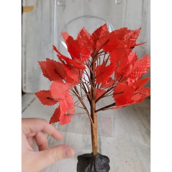 Large maple tree red fall Village accessory Xmas winter - Picture 4 of 7